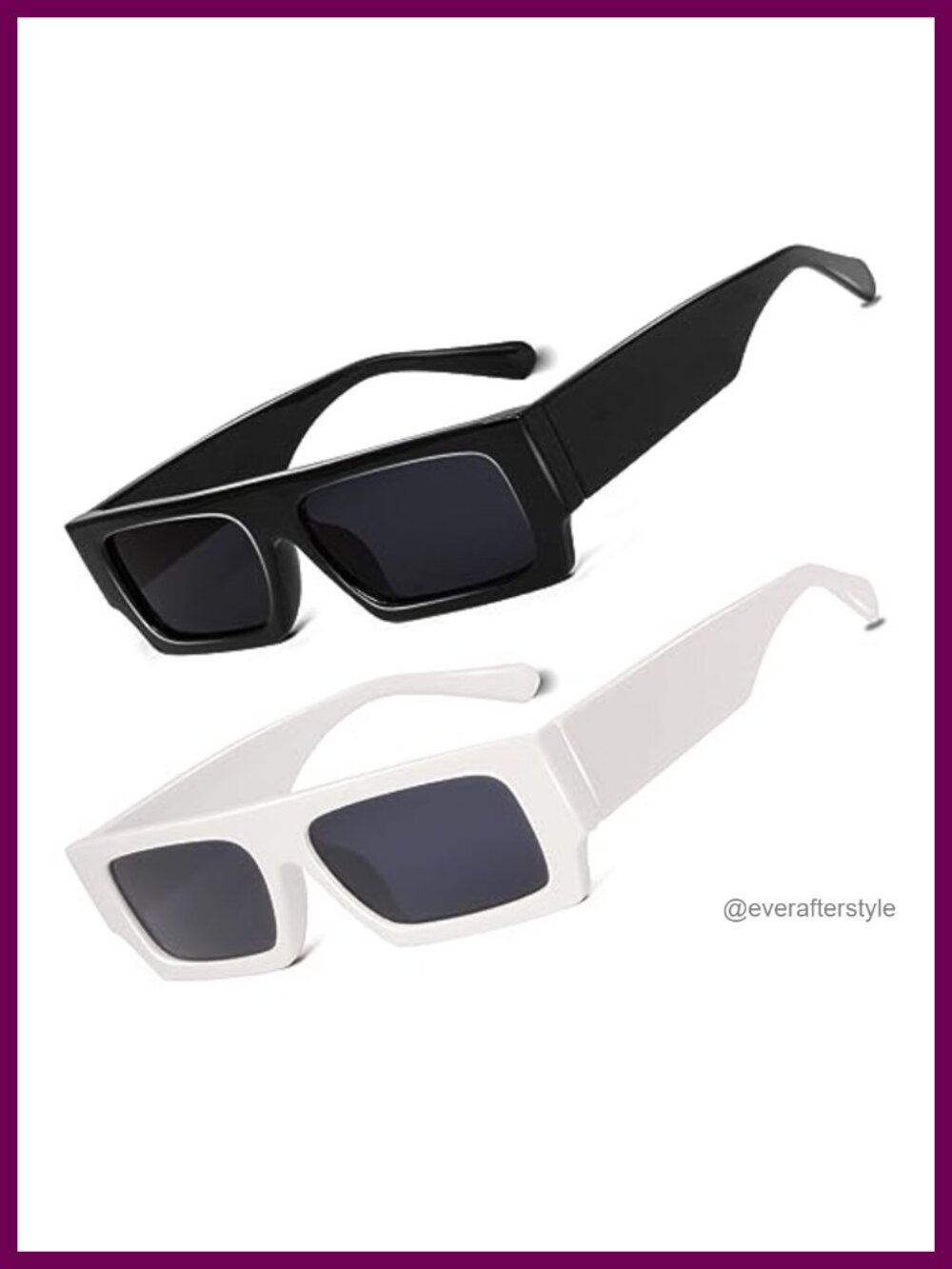 Retro Rectangle Sunglasses UV400 Full Frame Unisex Adult